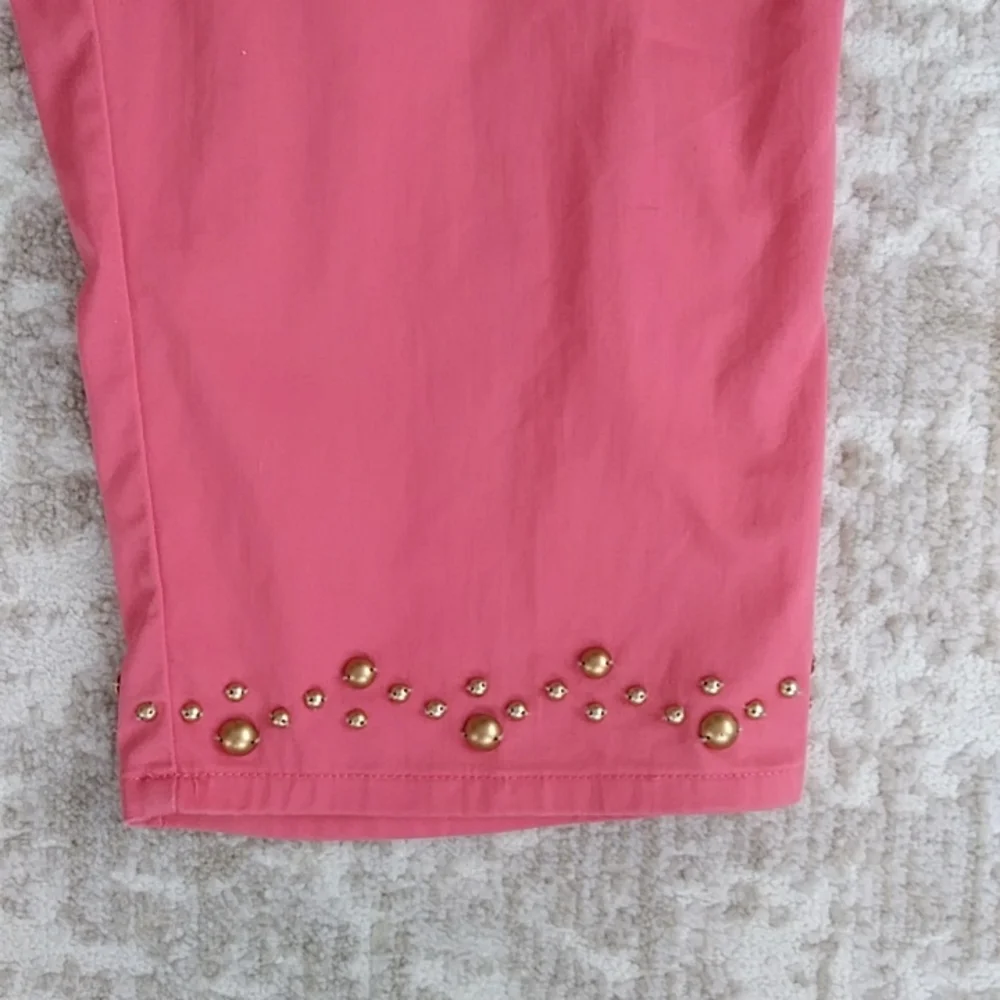 Brielle Blvd. Embellsihed Capri Pants 14P Pink Orange - Picture 5 of 16